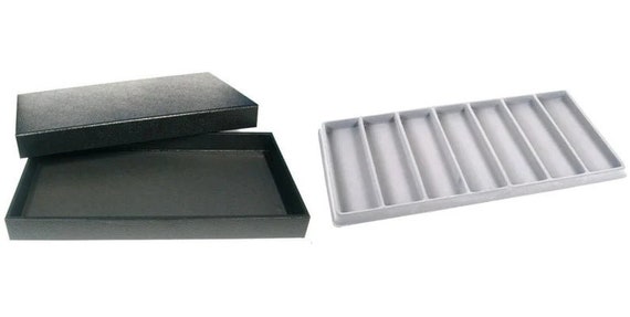 Detachable Magnetic Lid Black Leathered Cases