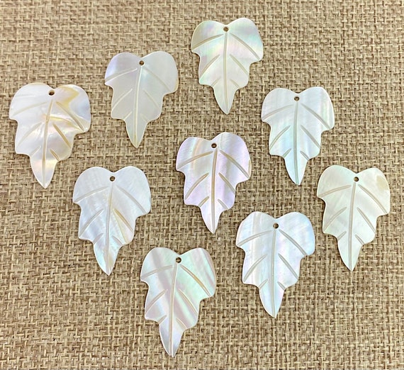 Mother of Pearl Leaf Charm