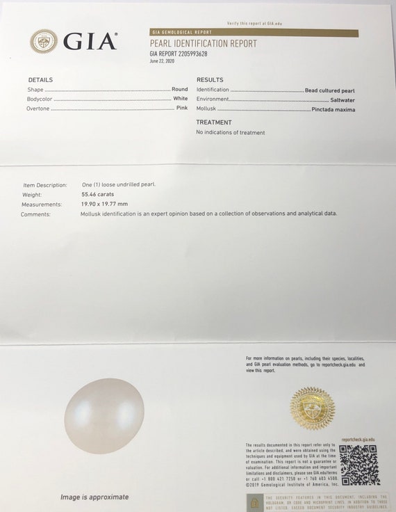 19mm White South Sea Pearl, with GIA certificate, round shape, Australia pearl