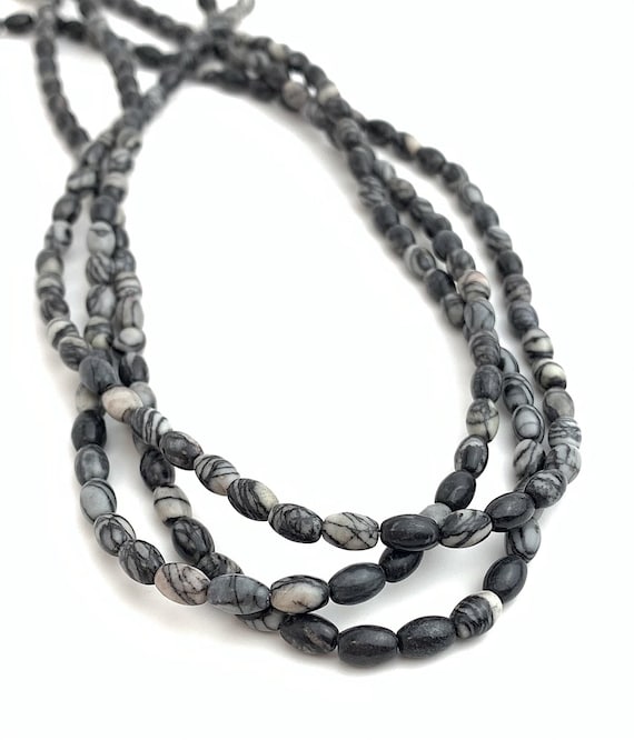 Black Net Jasper Bead Strand Sku#M2822