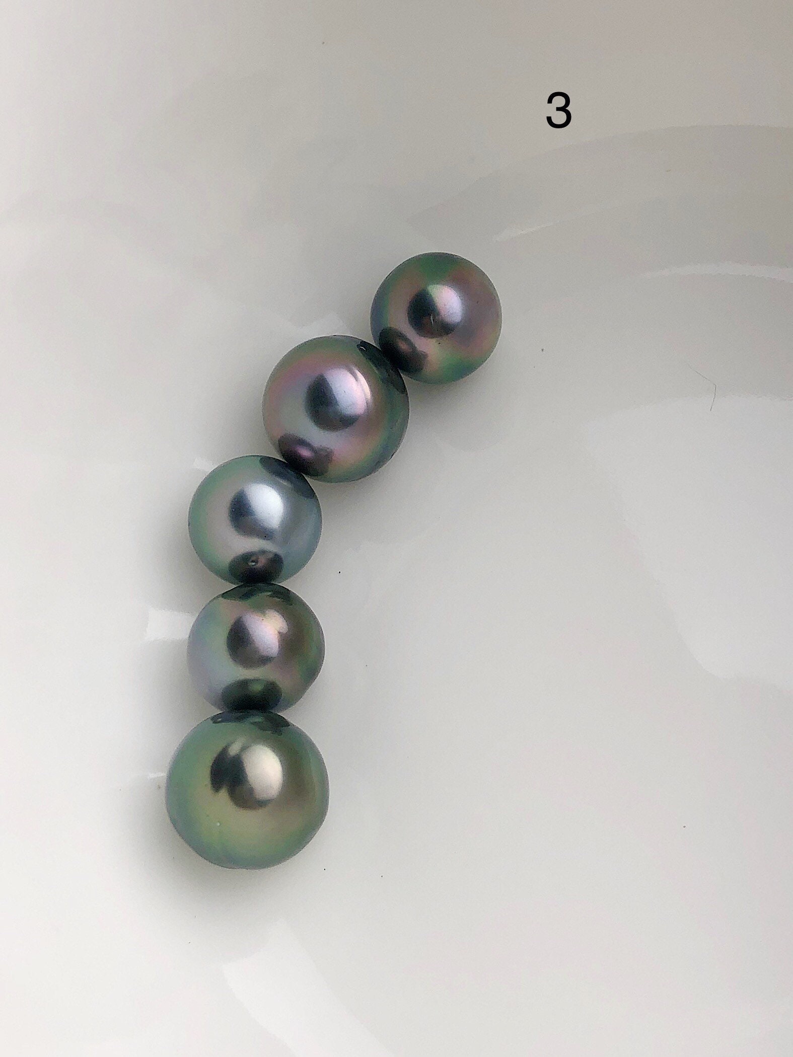 5 Pearls Multicolor Tahitian Peacock Loose pearls SemiRound to