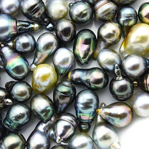 Tahitian Long Drop Loose Pearls (Lot #106)