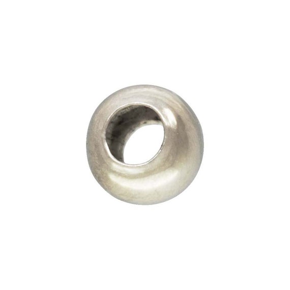 2.5mm Bead Light 1.2mm Hole, Sterling Silver. Made in USA. #50012025