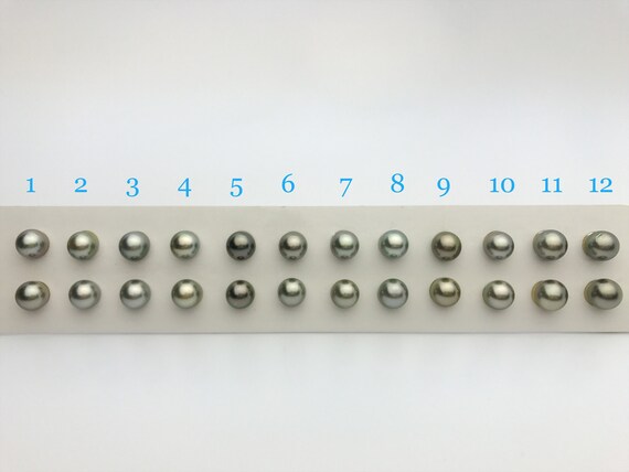 9mm Tahitian Loose Matched Pearls, 9mm Round  (#145)