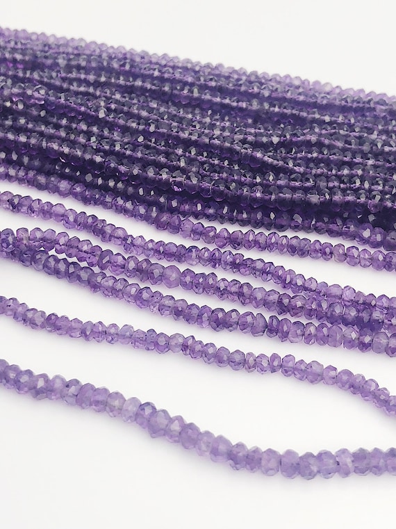 HALF OFF SALE - Amethyst Gemstone Beads, Full Strand, Semi Precious Gemstone, 13"