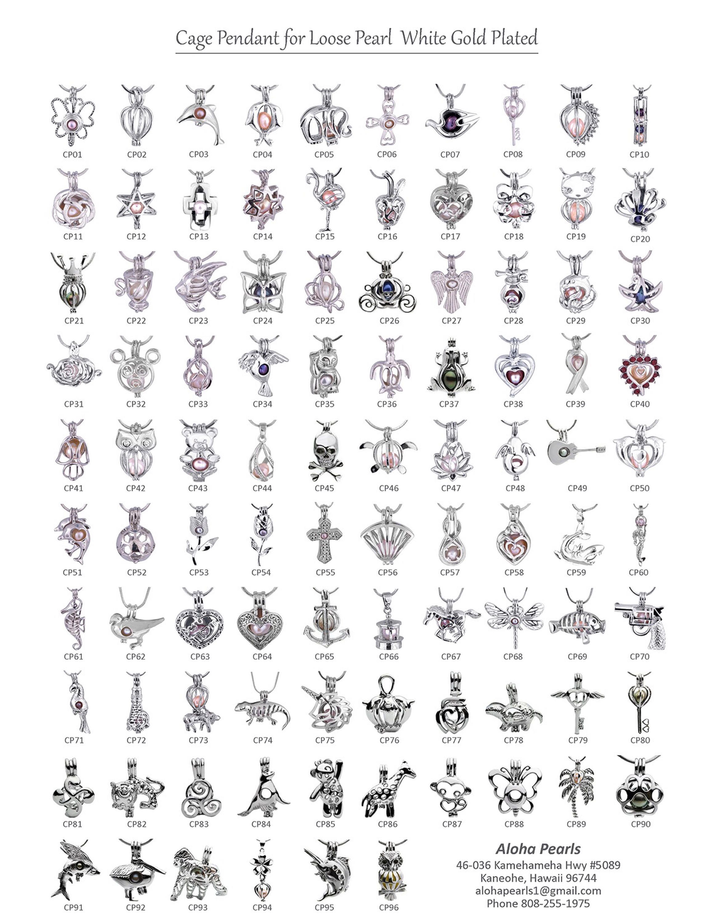 Bulk 1.20 Each Cage Pearl Pendants wholesale 25 pcs assorted