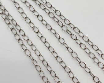 24” Sterling Silver Oxidized Finish Oval Chain 3x2mm