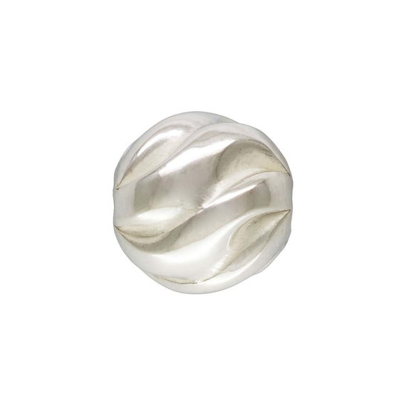 8.0mm Twist Bead 2.1mm Hole, Sterling Silver. Made in USA. #5001208T