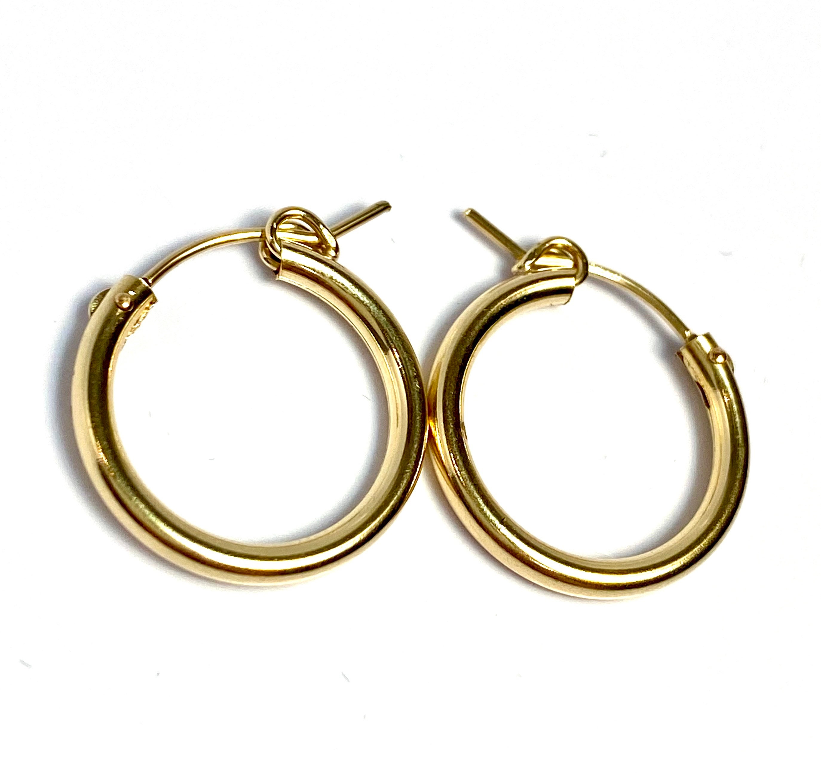 Glamorous Clasp Hoop Earrings 14K gold filled (14KGF) sku 090-C-0