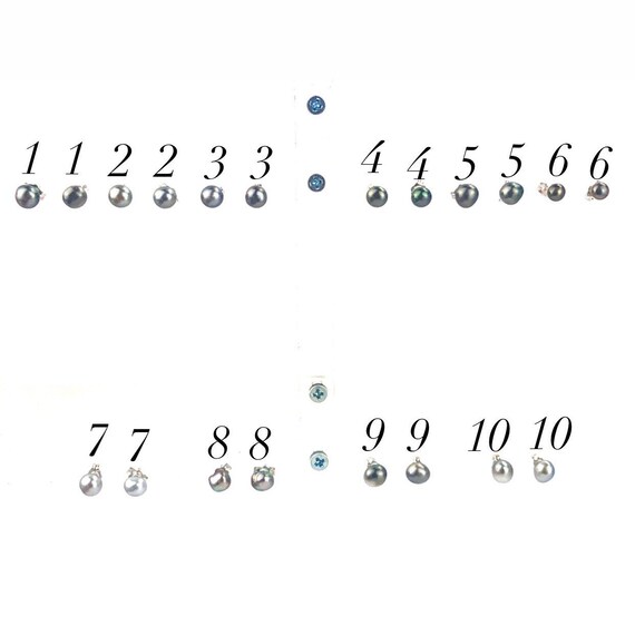 Stunning keshi pearl earring stud , Sterling silver , SKU #070736