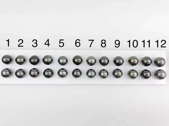 11-11.5mm Tahitian Pearls Round, AAA, Loose Matched Pairs 11mm (203)