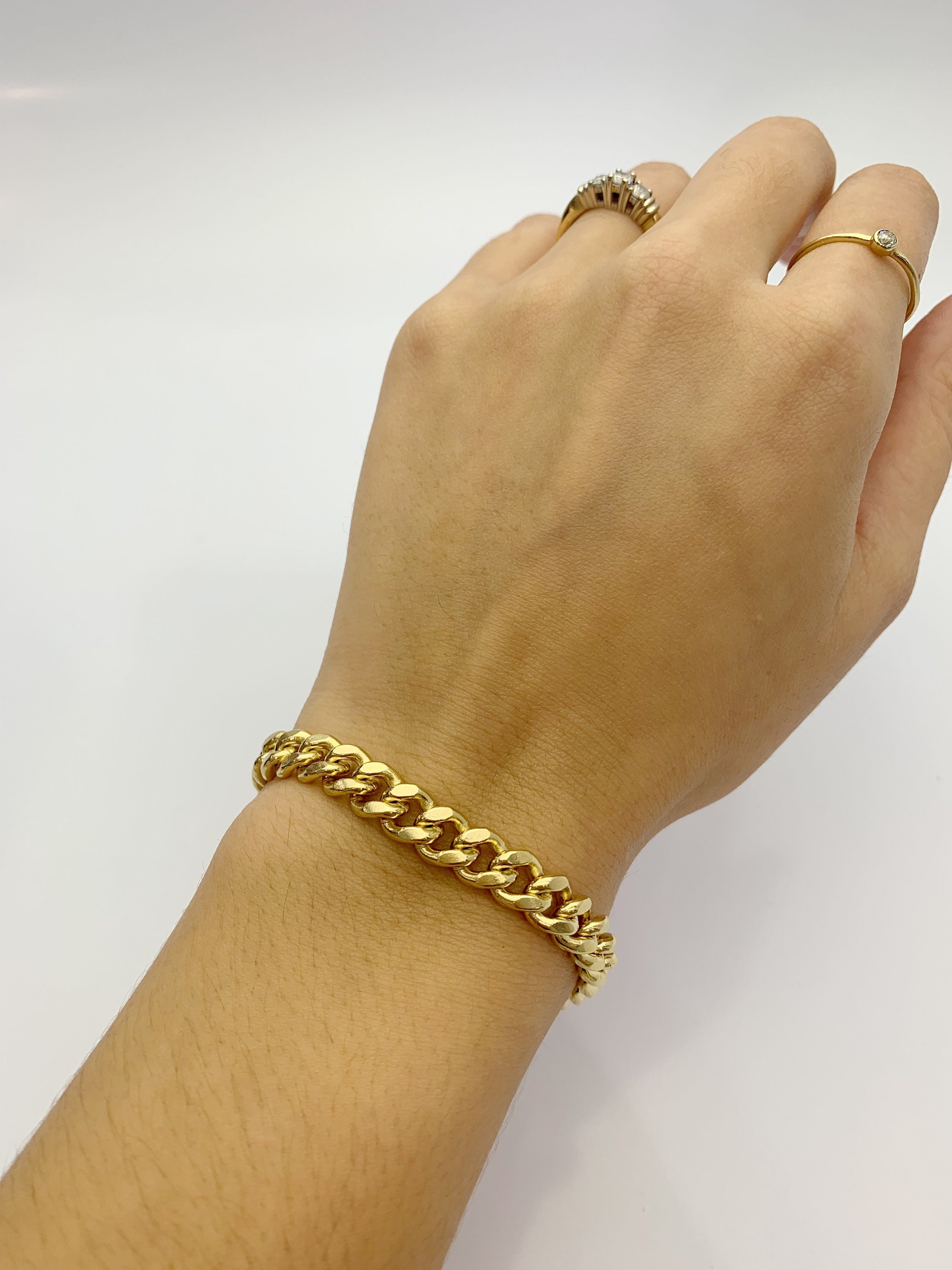 Curb Chain Bracelet 7 inch 14k Gold Filled 7.6mm (SM96LC)