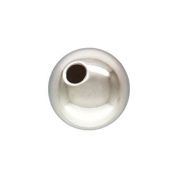 10.0mm Bead Light 2.5mm Hole, Sterling Silver. Made in USA. #5001210