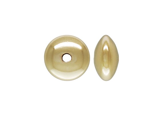 7.3x3.6mm Saucer Bead .060-.065 Hole, 14k gold filled. Made in USA. #4020136