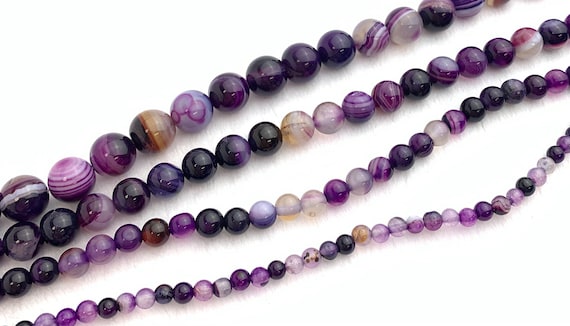 Purple Agate Dyed Bead Strand Sku#M2709