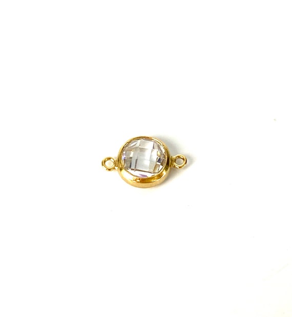 14K Gold Fill White 6.0mm 3A Bezel Connector SKU: 4005781M4