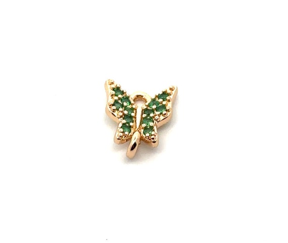 Butterfly cubic zirconia emerald green butterfly, SKU#M3132