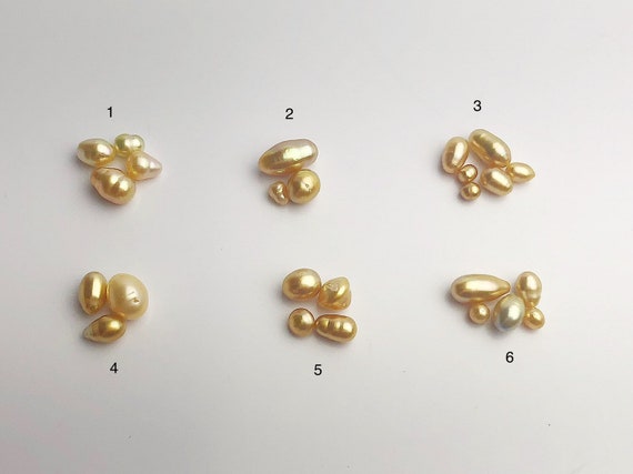 Keshi South Sea Pearls - 3mm to 14mm - All Natural - From Burma - (No. 621 1-6)