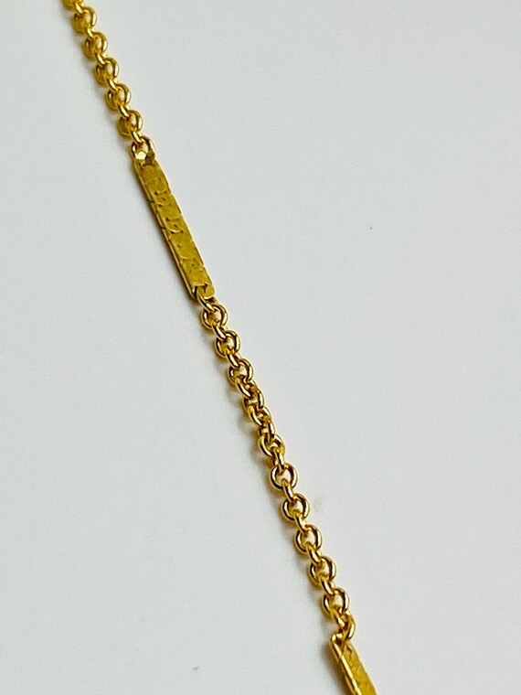 Cable Chain w/ Dapped Bar 14KGF SKU:1428DAP