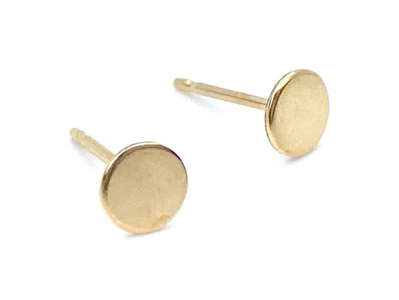 14KGF Circle Studs , Sku#3.020-4