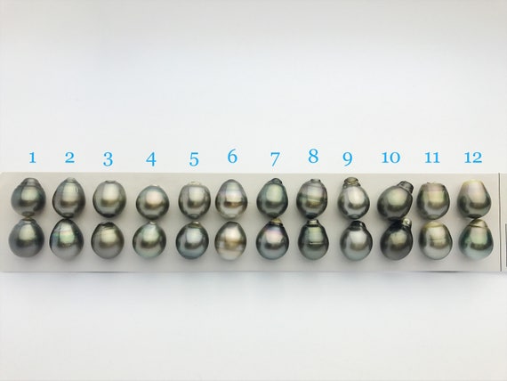 12mm  Tahitian Loose Matched Pearls, Drop (164)