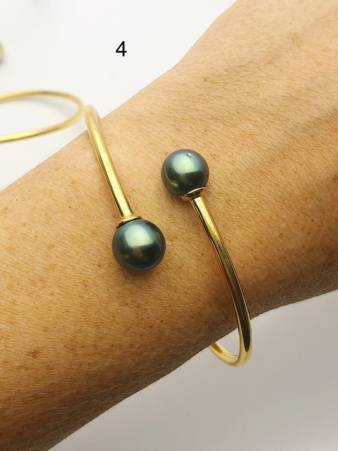 14K Gold Fill Flex Bangle Pearl Bracelets, Tahitian, Edison & South Sea