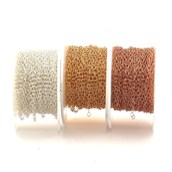 Open Light 3mm x 2mm Oval Chain, Per Foot, 14k Gold Filled, Sterling Silver, 14k Rose Gold Filled