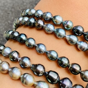 Tahitian pearls strand, 100% natural, SKU# 1114