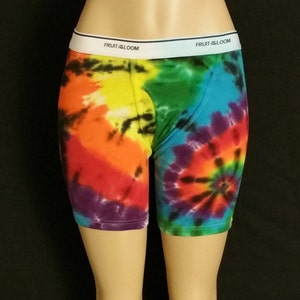 Pick Size | Tie Dye Boxer Briefs with Black Stain Glass | Fruit of the Loom  (Hand Dyed)