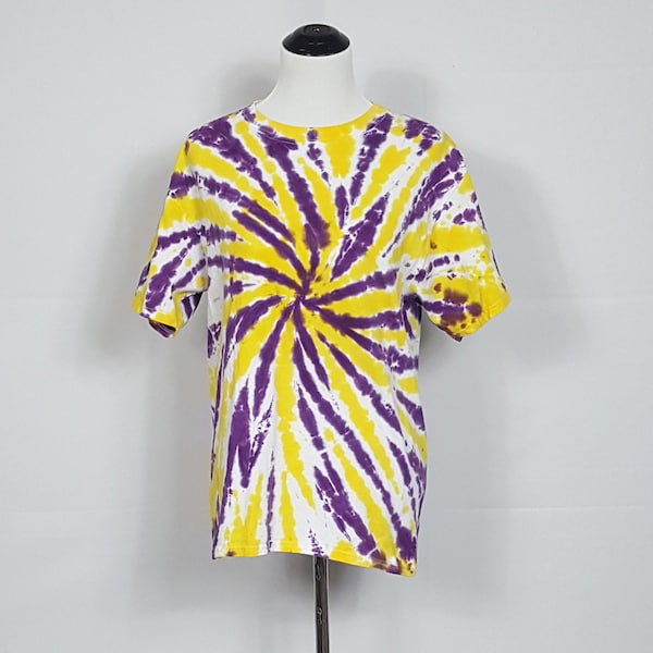 Tie Dye Shirt "Purple & Gold" (Hand Dyed) | Youth / Adult Unisex XS to 3XL in Short or Long Sleeve  | hippie | Louisiana