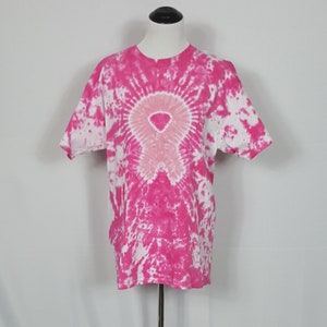 Hand Dyed Breast Cancer Awareness Ribbon Tie Dye Shirt