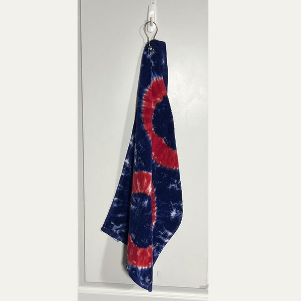 Tie Dye "Donuts" Grommeted Golf Towel 16"x26" | Disc Golf Towel Phishy (Hand Dyed)