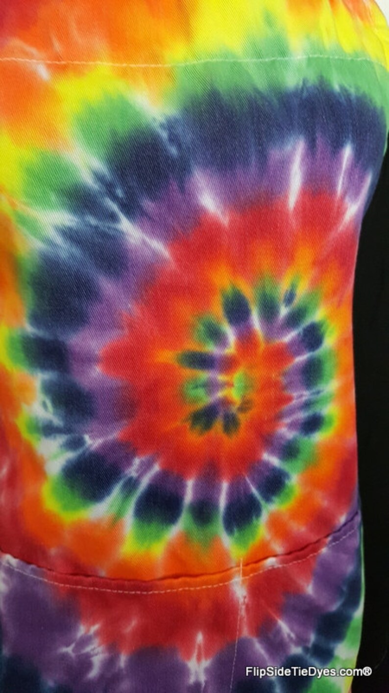 Hand Dyed tie dye Apron 2 Pockets & Adjustable Neck Rainbow Etsy
