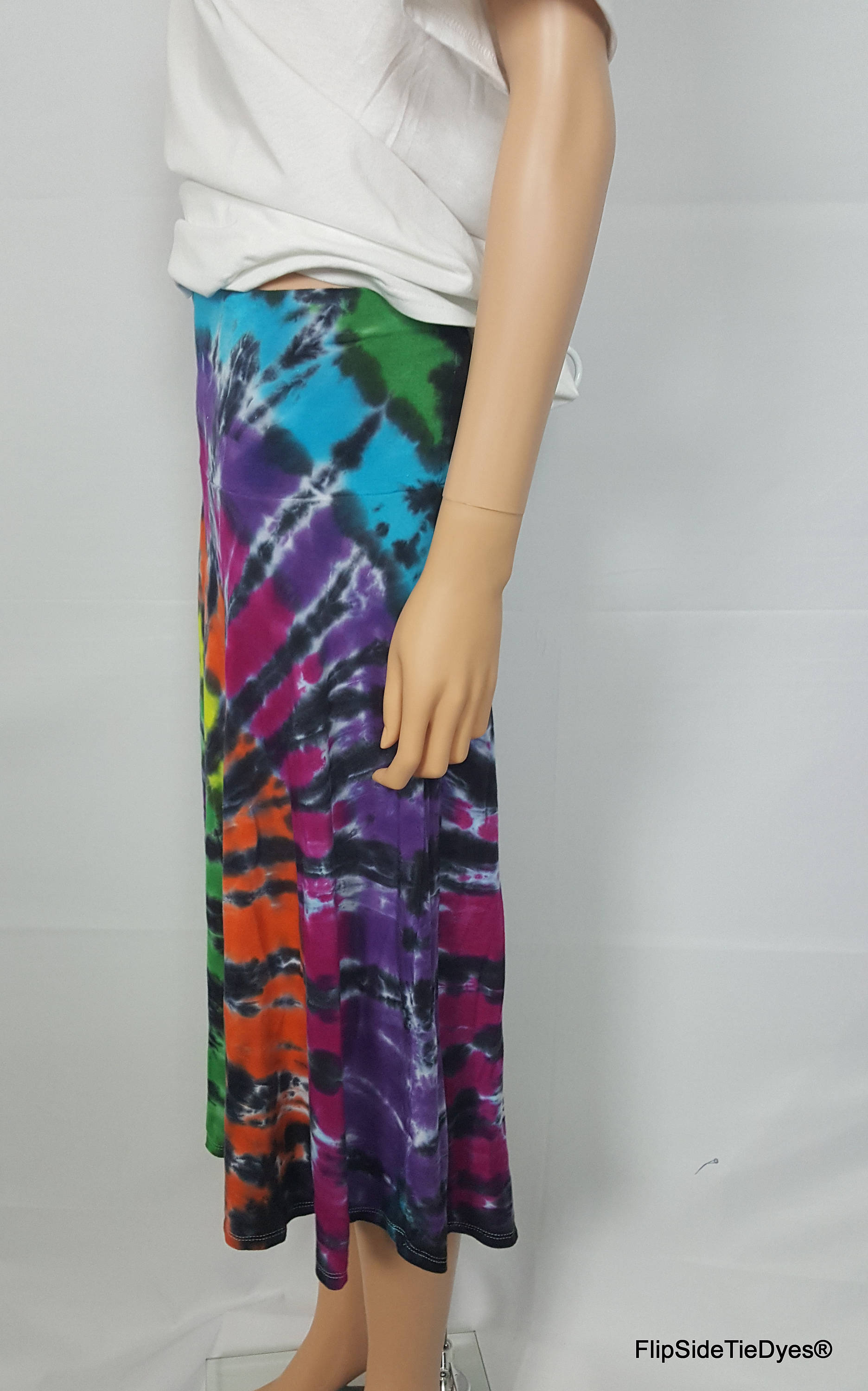 Pick Size Tie Dye Flare Midi Skirt Lightweight Rayon | Etsy