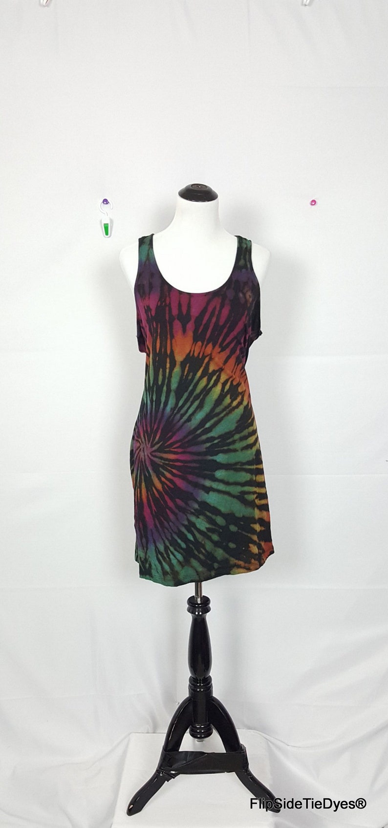 Limited Sizes Available | Reverse Tie Dye Ladies Racerback Dress  (Hand Dyed) | Women Sizes Adult XS L XL | Festival | Rave | Hippie 