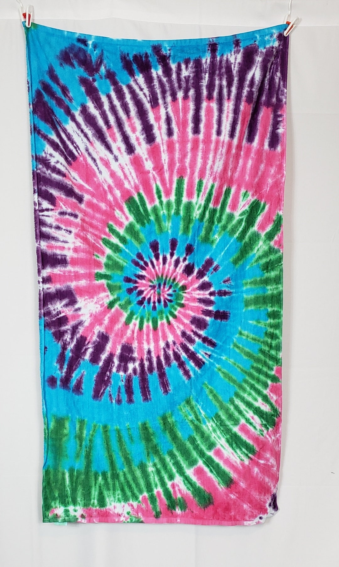 Tie Dye Beach Towel 30x60 Spring Spiral 13.2oz Etsy