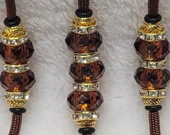 Brown & Gold Beaded Dog Show Lead: Bling Leash