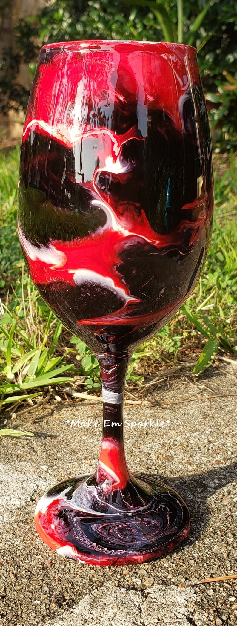 Decorated Wine Glasses/color Swirl Wine Glasses Many Colors Etsy