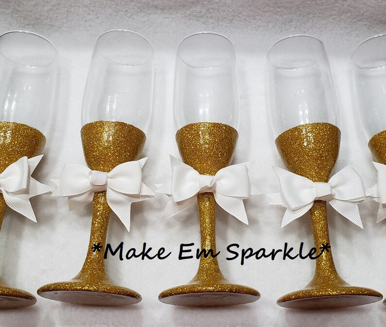 Decorated Wine Champagne Glasses Glitter Wine Glasses Many Etsy