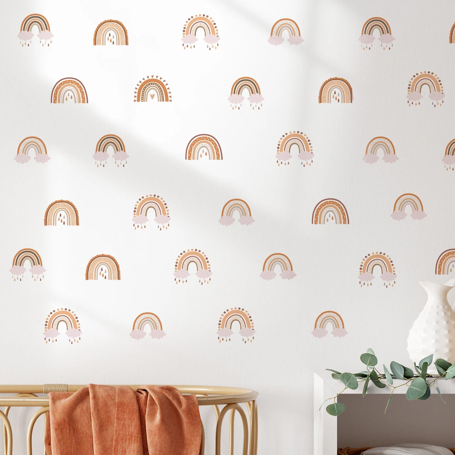 Boho Rainbow Nursery Wall Decals, Boho Nursery Wall Decal Stickers ...