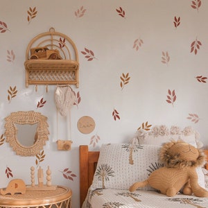 Boho BOTANICAL LEAF Wall Decals, Leaf Decal Stickers, Boho Nursery Wall Decal Stickers, REMOVEABLE Wall Decal Stickers, Boho Nursery Decor