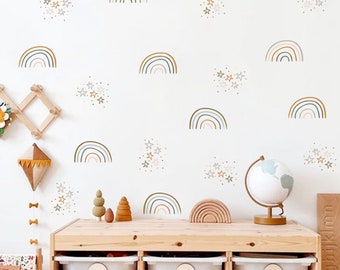 Boho Rainbow Star Wall Decals | Boho Nursery Wall Decal Stickers | REMOVEABLE Wall Decal Stickers | Boho Nursery Decor | Nursery Decor Girl