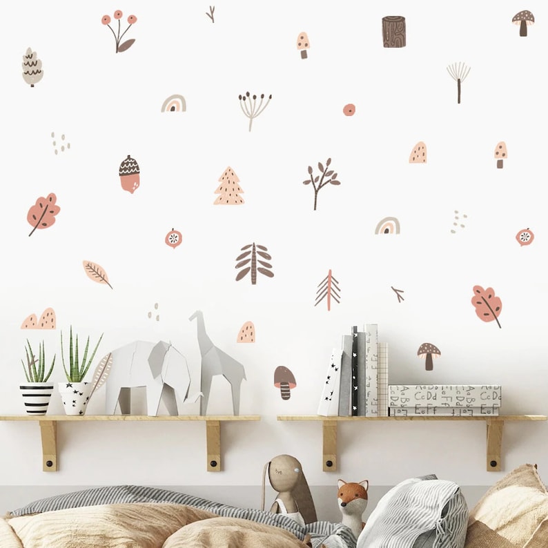 Boho WOODLAND Nursery Wall Decals | Boho Nursery Wall Decal Stickers ...