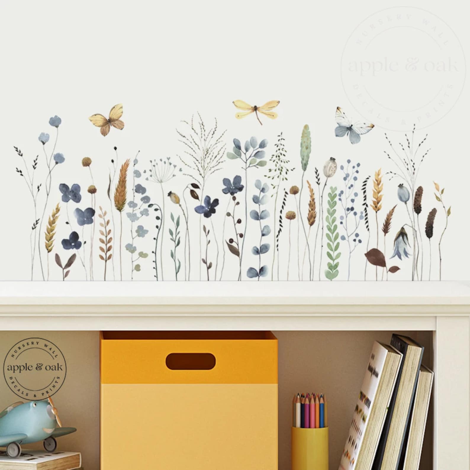 Boho Nursery FLORAL Flower WILDFLOWER Wall Decals, Floral Nursery Wall ...