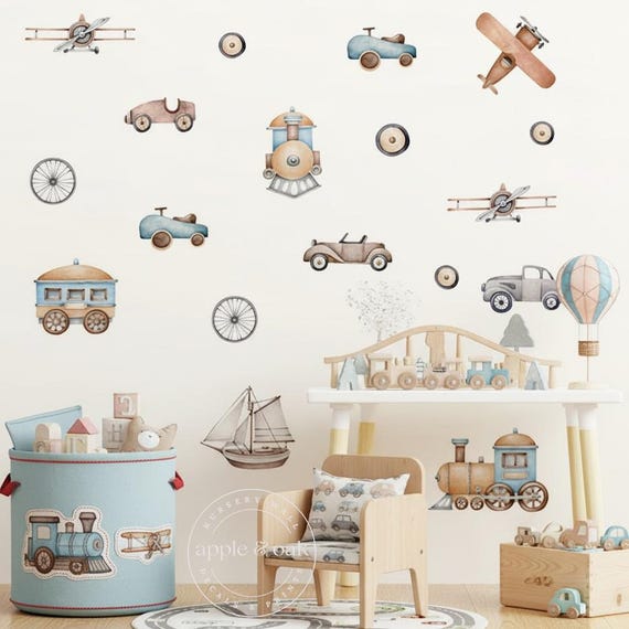Airplane Nursery Wall Decals Kids Room Decals Baby Boy Nursery Wall Sticker Aviation Nursery Boy Decor