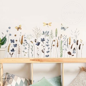 Boho Nursery FLORAL Flower WILDFLOWER Wall Decals, Floral Nursery Wall Decal, Boho Nursery Wall Decal Sticker, REMOVEABLE Wall Decal Sticker