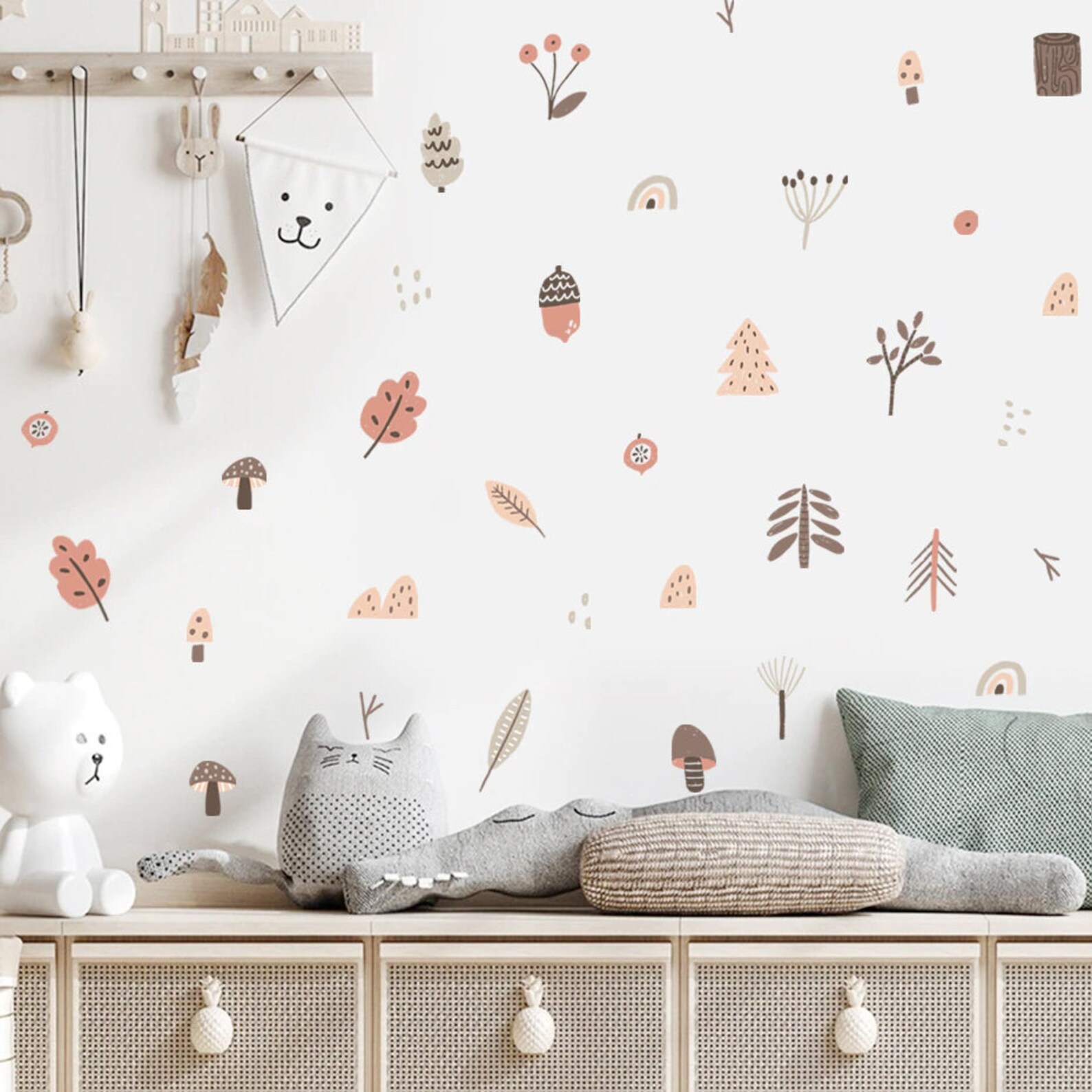 Boho WOODLAND Nursery Wall Decals | Boho Nursery Wall Decal Stickers ...