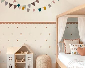 Boho Nursery Wall Decals, LOVE HEART Wall Decals, Girl Room Decor, Kids Room Decals, REMOVEABLE Wall Decal Stickers