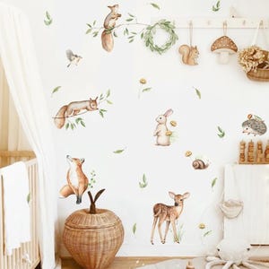 WOODLAND Animal Nursery Wall Decals, Woodland Nursery Wall Decals, Boho Nursery Wall Decal Sticker, REMOVEABLE Wall Decals, Wall Decals Kids
