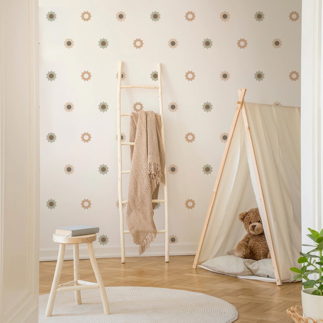 Boho PASTEL FLOWER Decals Boho Nursery Wall Decal Stickers Etsy